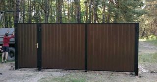 Купить распашные ворота из профнастила Вязьма, цена от 2698 руб.